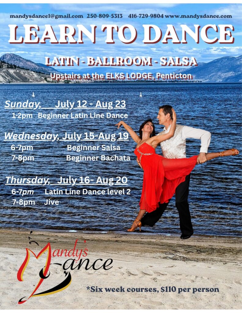 Ballroom, Latin, Salsa and Line Dance classes at the Elks Lodge in Penticton, British Columbia